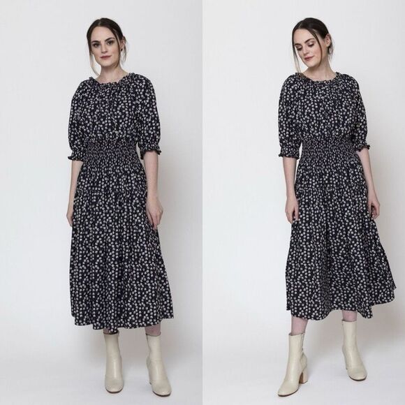 Apiece Apart Brijitte Dress Wheels Block Print - Picture 1 of 7